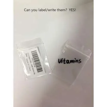 Cambiar 2''x 2'', (Pack of 500) Small Clear Poly Zipper Lock Bags 2 Mil Reclosable Zipper Storage Plastic Bag for Daily Vitamins, Pills