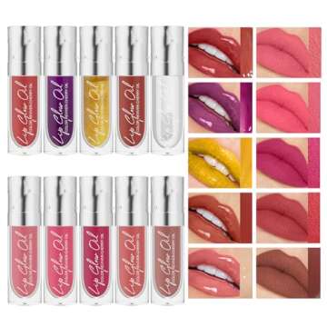 Moisturizing Lip Oil, Clear Lip Gloss Crystal Jelly Moisturizing Lip Oil, Moisturizing No-Sticky Tra...