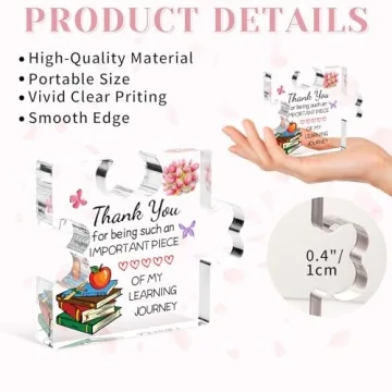 Elegant Acrylic Teacher Gift Plaque for Appreciation
