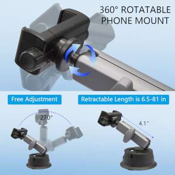 Suptig Suction Cup Mount, Camera Car Mount for Camera, Phone, Gopro, Canon, Nikon, Sony, Digital Cam...