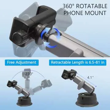 Suptig Suction Cup Mount, Camera Car Mount for Camera, Phone, Gopro, Canon, Nikon, Sony, Digital Cam...