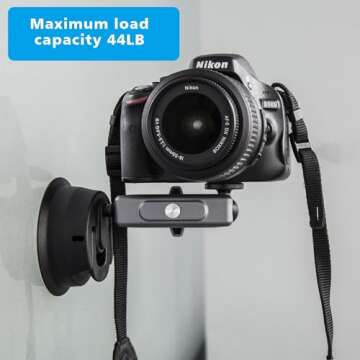 Suptig Suction Cup Mount, Camera Car Mount for Camera, Phone, Gopro, Canon, Nikon, Sony, Digital Camera, Car Windshield Dashboard Universal, Camera Suction Mount.