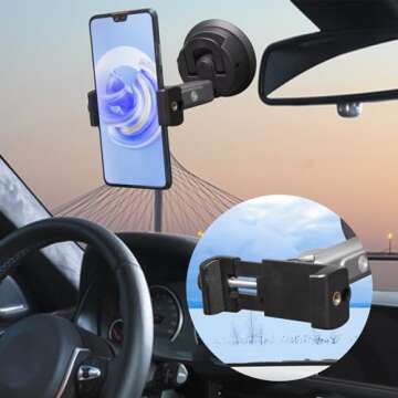 Suptig Suction Cup Mount, Camera Car Mount for Camera, Phone, Gopro, Canon, Nikon, Sony, Digital Camera, Car Windshield Dashboard Universal, Camera Suction Mount.