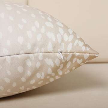 THOVSMOON Antelope Pillow Covers 18x18 Inch Set of 2 Animal Farmhouse Decorative Throw Pillow Covers Linen Square Cushion Case for Home Sofa Couch Bedroom Car Decoration(Beige, 18"x18")