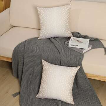 THOVSMOON Antelope Pillow Covers 18x18 Inch Set of 2 Animal Farmhouse Decorative Throw Pillow Covers Linen Square Cushion Case for Home Sofa Couch Bedroom Car Decoration(Beige, 18"x18")