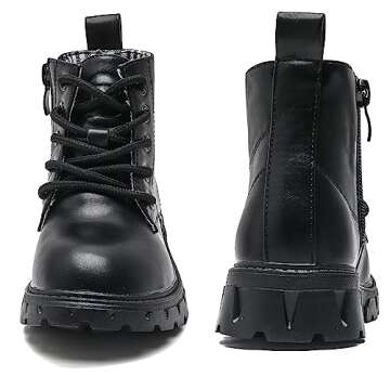 DADAWEN Kids Glitter Ankle Boots | Waterproof Combat Shoes