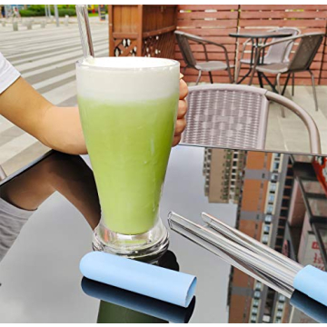 Reusable Glass Straws for Bubble Tea Smoothies Eco-Friendly