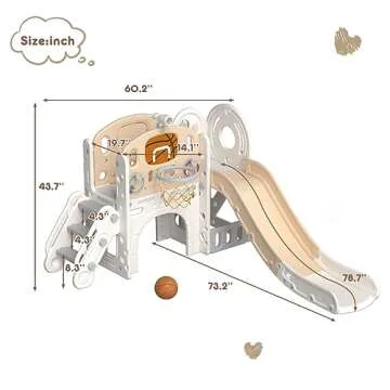 XJD 8 in 1 Toddler Slide Set for Indoor and Outdoor Fun