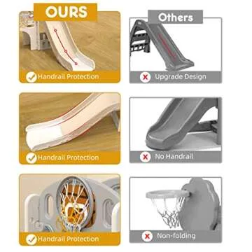 XJD 8 in 1 Toddler Slide Set for Indoor and Outdoor Fun