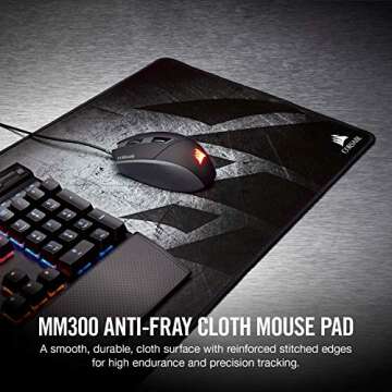 Corsair MM300 - Anti-Fray Cloth Gaming - High-Performance Mouse Pad Optimized for Gaming Sensors - D...