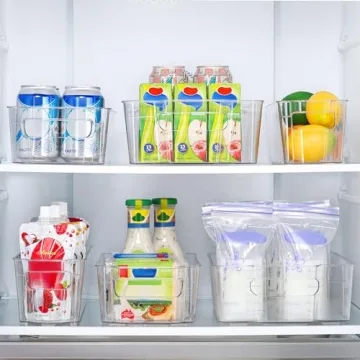 HOOJO Refrigerator Organizer Bins for Kitchen Clarity