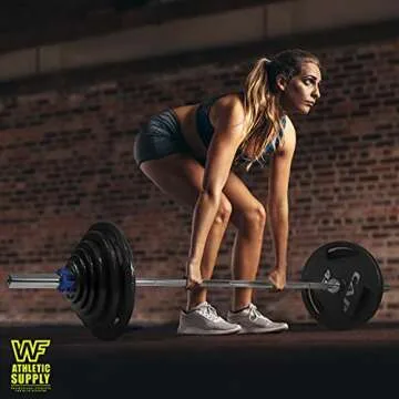 WF Athletic Supply Cast Iron 2-Inch Olympic Grip Plate for Strength Training, Muscle Toning, Weight Loss & Crossfit - Charcoal, 5LB, Set of 4