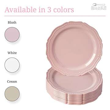 Vintage Embossed Plastic Dinner Plates Set for Parties