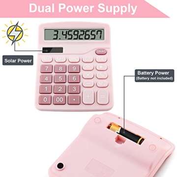 Tocorpie Office Desk Calculator 12 Digits (Pink)