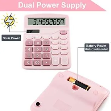 Stylish Tocorpie 12-Digit Desk Calculator in Pink