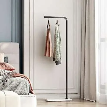 Smlttel Black Metal Coat Racks, Standing Coat Rack with Heavy Base, Modern Coat Tree with Crossbar a...