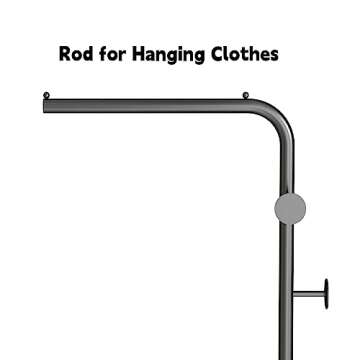 Smlttel Black Metal Coat Racks, Standing Coat Rack with Heavy Base, Modern Coat Tree with Crossbar and 3 Hooks, Entryway Coat Racks for Handbags, Clothing.(59inch)