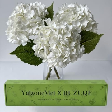 Stunning YalzoneMet 3 PCS White Hydrangea Faux Flowers