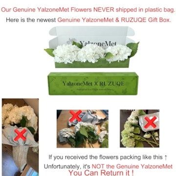 Stunning YalzoneMet 3 PCS White Hydrangea Faux Flowers