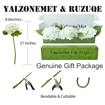 Stunning YalzoneMet 3 PCS White Hydrangea Faux Flowers