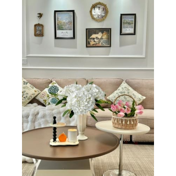 Stunning YalzoneMet 3 PCS White Hydrangea Faux Flowers