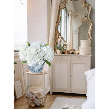 Stunning YalzoneMet 3 PCS White Hydrangea Faux Flowers