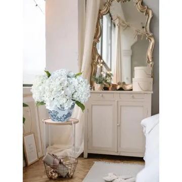 Stunning YalzoneMet 3 PCS White Hydrangea Faux Flowers