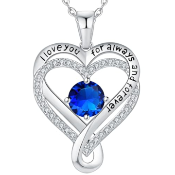 Mkhhy Gifts for Wife Silver Infinity Heart Necklace