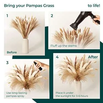 Dried Pampas Grass Decor Tall 100 pcs for Home Decor