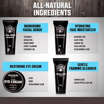 Viking Revolution Men's Facial Skin Care Kit for Healthy Skin