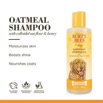 Burt's Bees for Pets Naturally Derived Oatmeal Shampoo with Colloidal Oat Flour and Honey - Oatmeal Dog Shampoo to Soothe and Cleanse Dogs Skin and Coats, 4 Fl Oz
