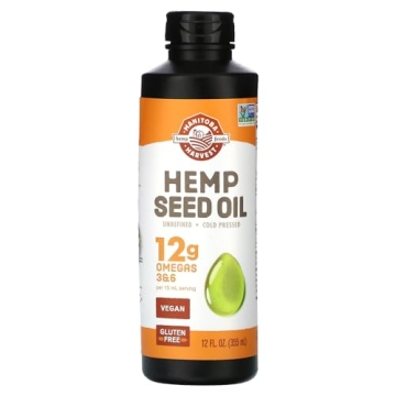 Manitoba Harvest Hemp Seed Oil – Cold Pressed, Premium Quality – 12g of Omegas 3 & 6 Per Serving...