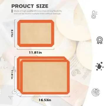 Silicone Baking Mat Set of 3 for Easy Baking Cleanup