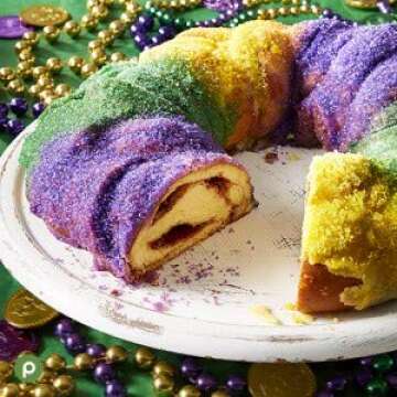 Vibrant Mardi Gras King Cake Decoration Kit with Baby Figurines