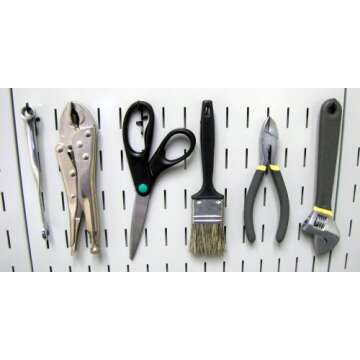 Wall Control Standard Slotted Hook Pack - Slotted Metal Pegboard Hooks Pegboard and Slotted Tool Board - Black