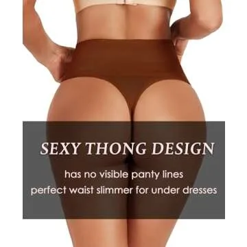 JELLYOGA Tummy Control Thong Shapewear for Women Seamless Body Shaper Panties Girdle High Waist Shap...