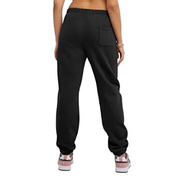 Champion, Reverse Weave, Fleece Joggers, Sweatpants for Women, 30", Black C Logo, Small