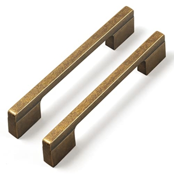 Goo-Ki 6-Pack Vintage Brass Drawer Handles - Stylish & Durable