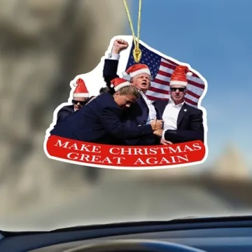 Funny Trump Christmas Ornaments - 8 Packs for 2024