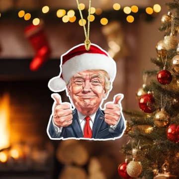Funny Trump Christmas Ornaments - 8 Packs for 2024