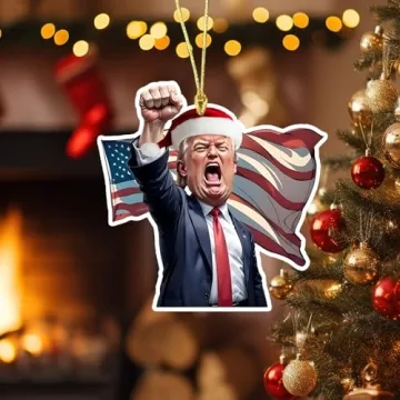 Funny Trump Christmas Ornaments - 8 Packs for 2024