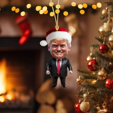 Funny Trump Christmas Ornaments - 8 Packs for 2024