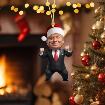 Funny Trump Christmas Ornaments - 8 Packs for 2024
