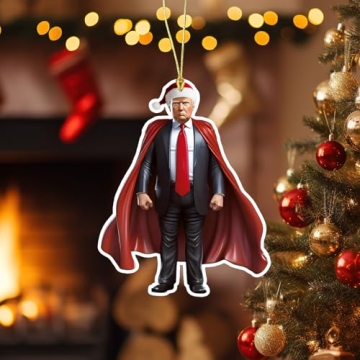 Funny Trump Christmas Ornaments - 8 Packs for 2024