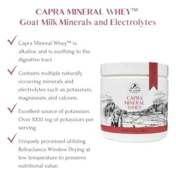 MT. CAPRA SINCE 1928 Capra Mineral Whey | A Whole Food, Bio-Available Mineral/Electrolyte Supplement from Goat Milk Whey, Rich in Potassium - 12.7 Ounce Powder