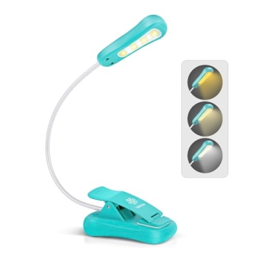 Vekkia Rechargeable Book Light 3 Colors 70Hrs Battery