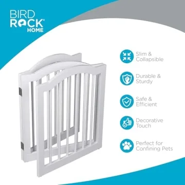 Arched Top Wooden Pet Gate | 3 Panel, 24" H Dog Barrier