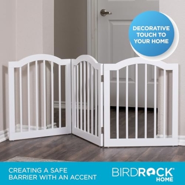 Arched Top Wooden Pet Gate | 3 Panel, 24" H Dog Barrier