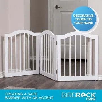 Arched Top Wooden Pet Gate | 3 Panel, 24" H Dog Barrier