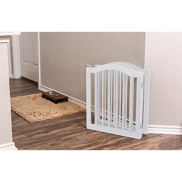 Arched Top Wooden Pet Gate | 3 Panel, 24" H Dog Barrier